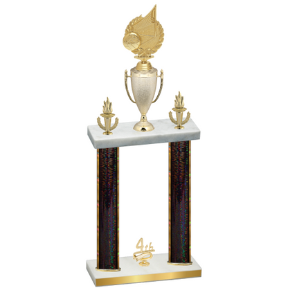 Double Black Glacier Fourth Place Volleyball Trophy