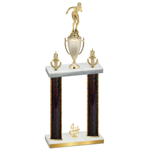 Double Black Glacier Fourth Place Tennis Trophy