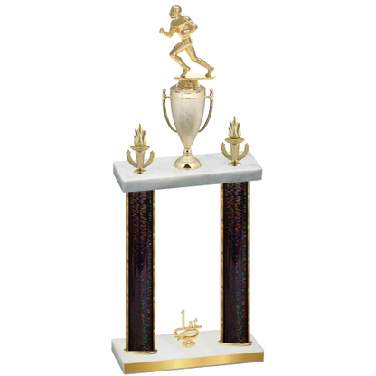 Double Black Glacier First Place Football Trophy