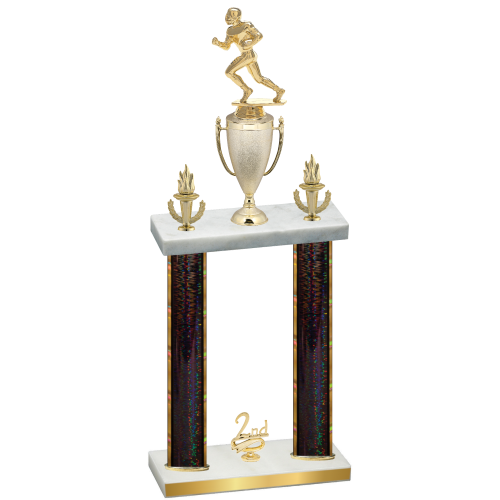 Double Black Glacier Second Place Football Trophy