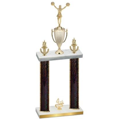 Double Black Glacier Fourth Place Cheerleading Trophy