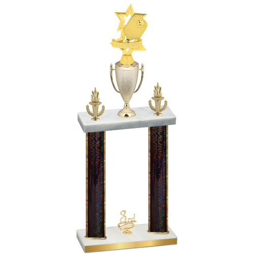 Double Black Glacier Third Place Pickleball Trophy