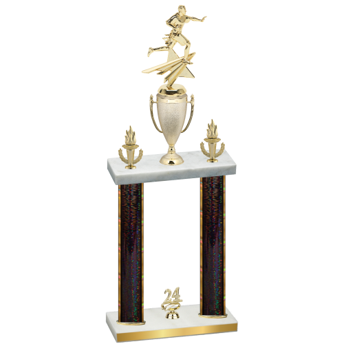 Double Black Glacier Year Flag Football Trophy