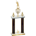 Double Black Glacier Third Place Baseball Trophy
