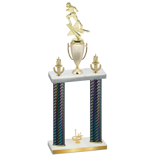 Double Black Carbon Fiber First Place Football Trophy
