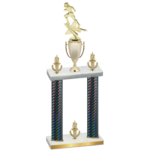 Double Black Carbon Fiber Victory Football Trophy