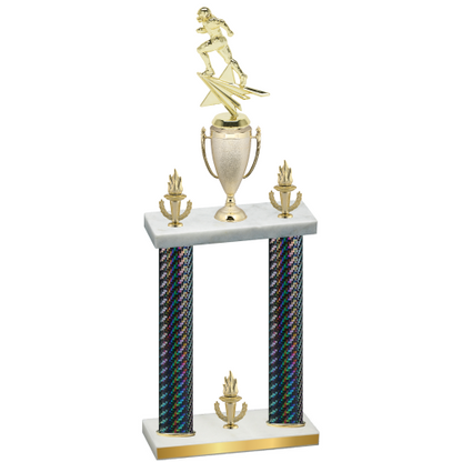 Double Black Carbon Fiber Victory Football Trophy