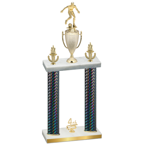 Double Black Carbon Fiber Fourth Place Soccer Trophy