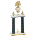 Double Black Carbon Fiber Second Place Soccer Trophy
