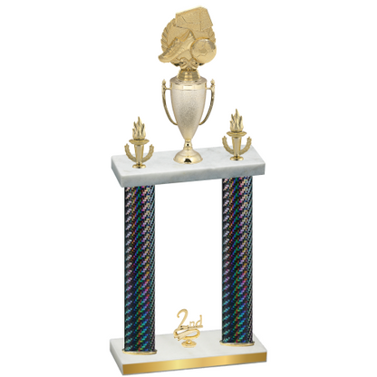 Double Black Carbon Fiber Second Place Soccer Trophy