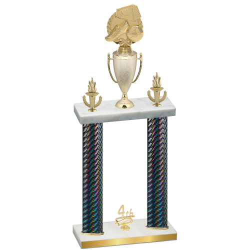 Double Black Carbon Fiber Fourth Place Soccer Trophy