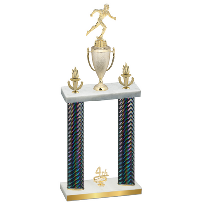 Double Black Carbon Fiber Fourth Place Running Trophy