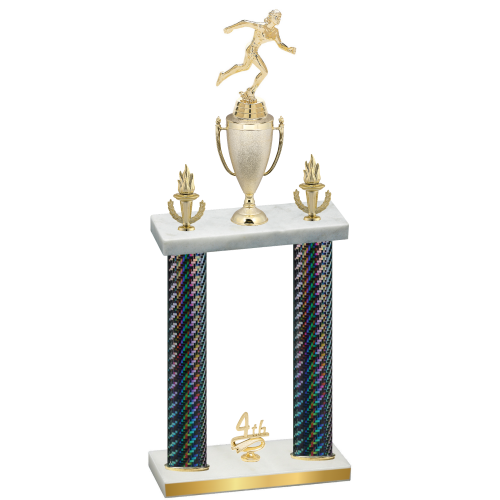 Double Black Carbon Fiber Fourth Place Running Trophy