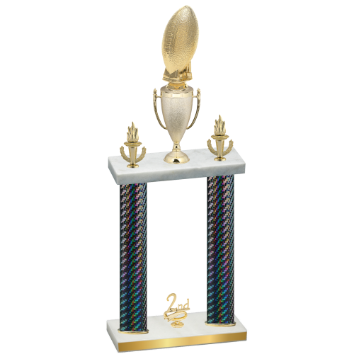 Double Black Carbon Fiber Second Place Football Trophy