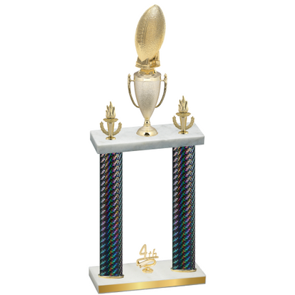 Double Black Carbon Fiber Fourth Place Football Trophy