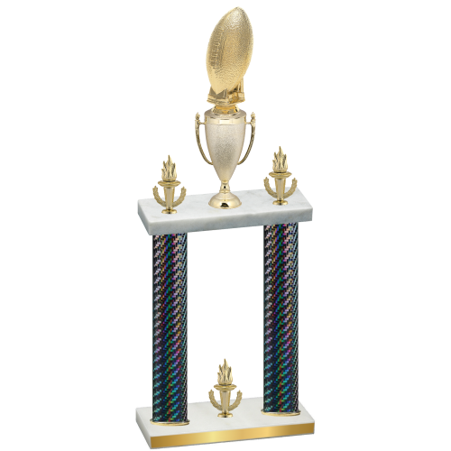 Double Black Carbon Fiber Victory Football Trophy