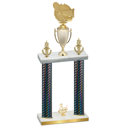 Double Black Carbon Fiber Third Place Tennis Trophy