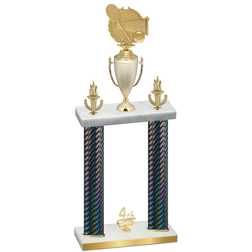 Double Black Carbon Fiber Fourth Place Tennis Trophy