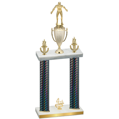Double Black Carbon Fiber Fourth Place Wrestling Trophy