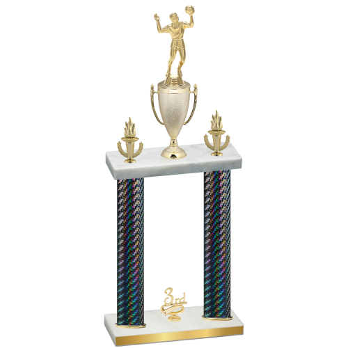Double Black Carbon Fiber Third Place Volleyball Trophy
