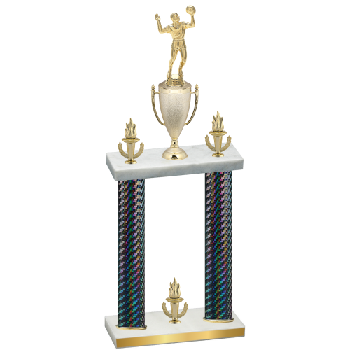 Double Black Carbon Fiber Victory Volleyball Trophy