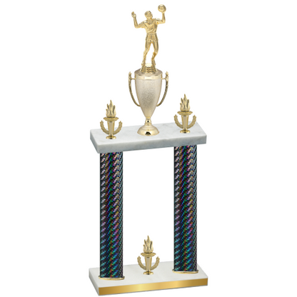 Double Black Carbon Fiber Victory Volleyball Trophy