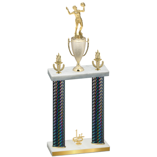 Double Black Carbon Fiber First Place Volleyball Trophy
