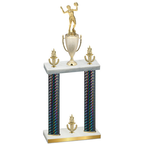 Double Black Carbon Fiber Victory Volleyball Trophy