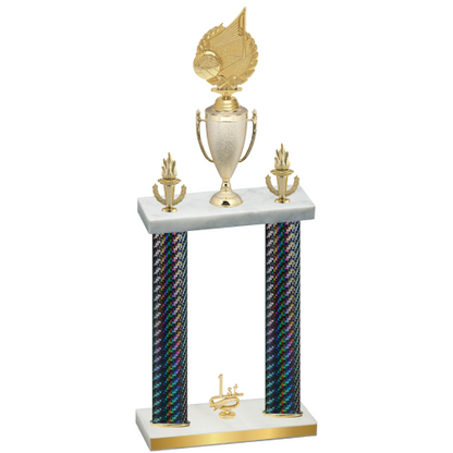Double Black Carbon Fiber First Place Volleyball Trophy
