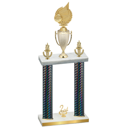 Double Black Carbon Fiber Second Place Volleyball Trophy