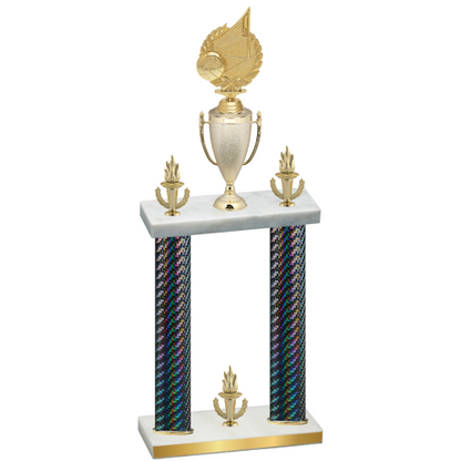 Double Black Carbon Fiber Victory Volleyball Trophy