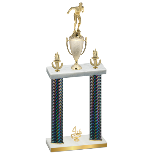 Double Black Carbon Fiber Fourth Place Swimming Trophy