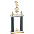Double Black Carbon Fiber First Place Football Trophy