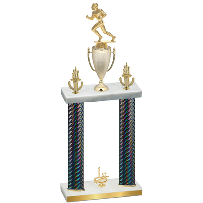 Double Black Carbon Fiber First Place Football Trophy