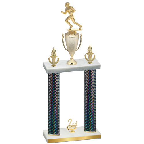 Double Black Carbon Fiber Second Place Football Trophy