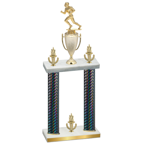 Double Black Carbon Fiber Victory Football Trophy