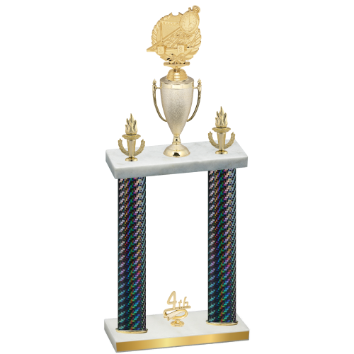 Double Black Carbon Fiber Fourth Place Swimming Trophy