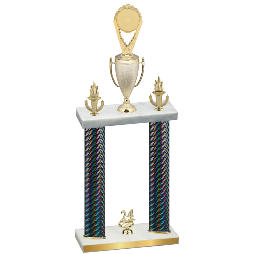 Double Black Carbon Fiber Year Insert Trophy
