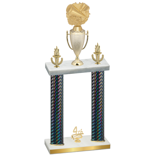 Double Black Carbon Fiber Fourth Place Cheerleading Trophy
