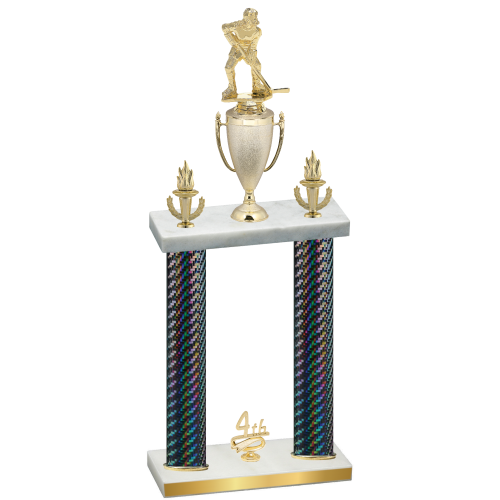 Double Black Carbon Fiber Fourth Place Hockey Trophy