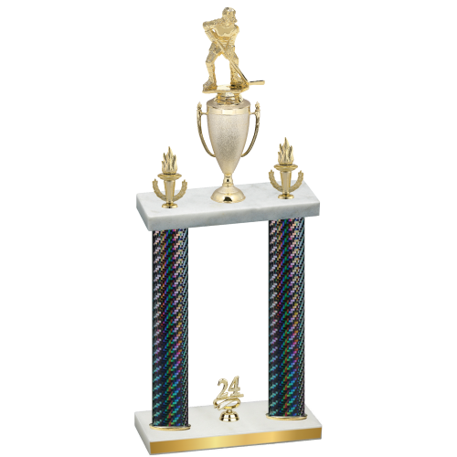 Double Black Carbon Fiber Year Hockey Trophy