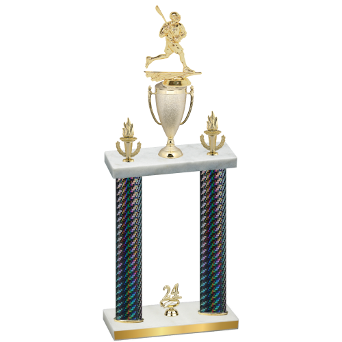 Double Black Carbon Fiber Year Lacrosse Trophy