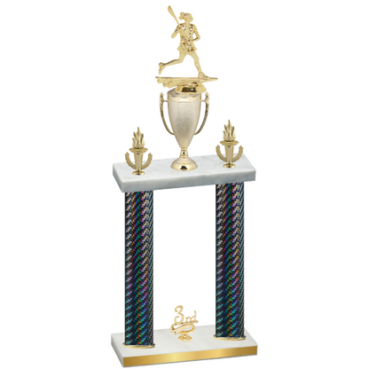 Double Black Carbon Fiber Third Place Lacrosse Trophy