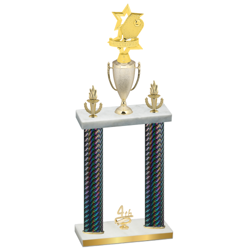 Double Black Carbon Fiber Fourth Place Pickleball Trophy