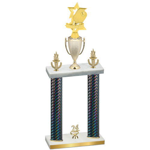 Double Black Carbon Fiber Year Pickleball Trophy