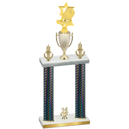 Double Black Carbon Fiber Year Pickleball Trophy