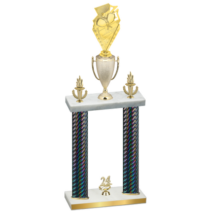 Double Black Carbon Fiber Year Pickleball Trophy