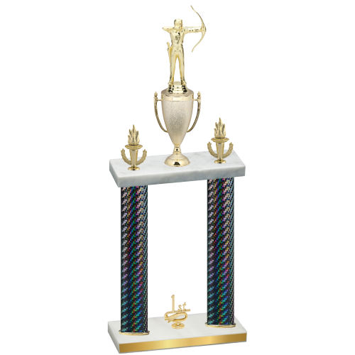 Double Black Carbon Fiber First Place Archery Trophy