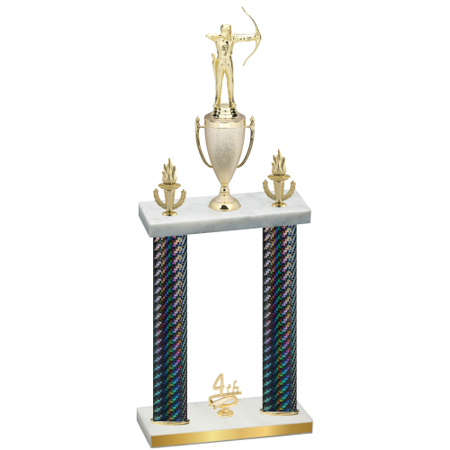 Double Black Carbon Fiber Fourth Place Archery Trophy