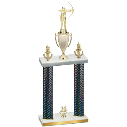 Double Black Carbon Fiber Year Archery Trophy